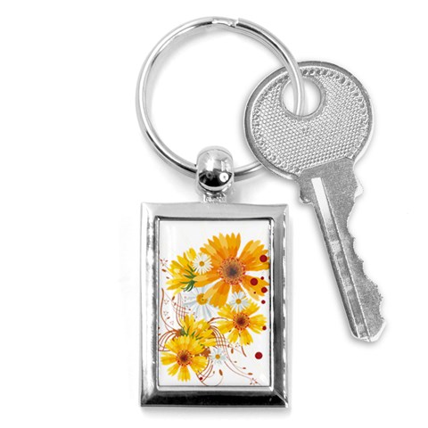 yellow_flower Key Chain (Rectangle) from ArtsNow.com Front