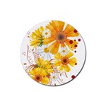 yellow_flower Rubber Coaster (Round)