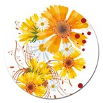 yellow_flower Magnet 5  (Round)