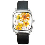 yellow_flower Square Metal Watch