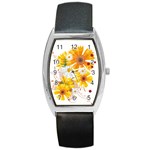 yellow_flower Barrel Style Metal Watch