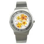 yellow_flower Stainless Steel Watch