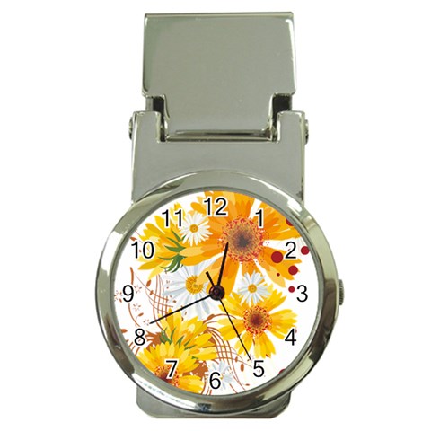 yellow_flower Money Clip Watch from ArtsNow.com Front