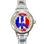 Peace sign paris france Round Italian Charm Watch