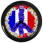Peace sign paris france Wall Clock (Black)