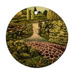 Country Waterfall by Ave Hurley - Round Ornament (Two Sides)