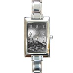 Frank Clark Lighthouse -AveHurley ArtRevu.com- Rectangle Italian Charm Watch