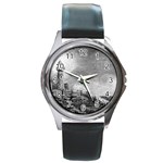 Frank Clark Lighthouse -AveHurley ArtRevu.com- Round Metal Watch
