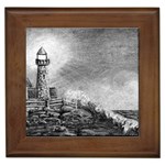 Frank Clark Lighthouse -AveHurley ArtRevu.com- Framed Tile