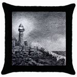 Frank Clark Lighthouse -AveHurley ArtRevu.com- Throw Pillow Case (Black)