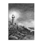 Frank Clark Lighthouse -AveHurley ArtRevu.com- Sticker A4 (10 pack)