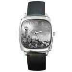 Frank Clark Lighthouse -AveHurley ArtRevu.com- Square Metal Watch
