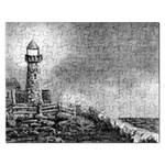 Frank Clark Lighthouse -AveHurley ArtRevu.com- Jigsaw Puzzle (Rectangular)