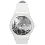 Frank Clark Lighthouse -AveHurley ArtRevu.com- Round Plastic Sport Watch (M)