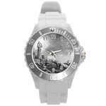 Frank Clark Lighthouse -AveHurley ArtRevu.com- Round Plastic Sport Watch (L)