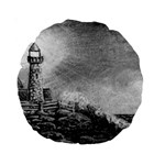 Frank Clark Lighthouse -AveHurley ArtRevu.com- Standard 15  Premium Round Cushion 