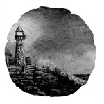 Frank Clark Lighthouse -AveHurley ArtRevu.com- Large 18  Premium Round Cushion 