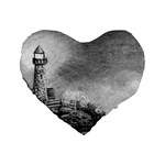 Frank Clark Lighthouse -AveHurley ArtRevu.com- Standard 16  Premium Heart Shape Cushion 