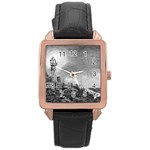 Frank Clark Lighthouse -AveHurley ArtRevu.com- Rose Gold Leather Watch 