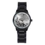 Frank Clark Lighthouse -AveHurley ArtRevu.com- Stainless Steel Round Watch