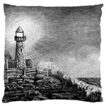 Frank Clark Lighthouse -AveHurley ArtRevu.com- Large Flano Cushion Case (One Side)