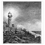 Frank Clark Lighthouse -AveHurley ArtRevu.com- Large Satin Scarf (Square)