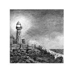 Frank Clark Lighthouse -AveHurley ArtRevu.com- Small Satin Scarf (Square)