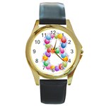 8 Round Gold Metal Watch