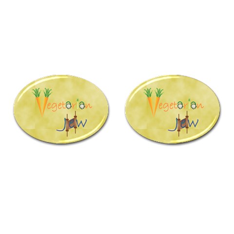 Vegan Jewish Star Cufflinks (Oval) from ArtsNow.com Front(Pair)