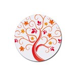 tree008 Rubber Round Coaster (4 pack)