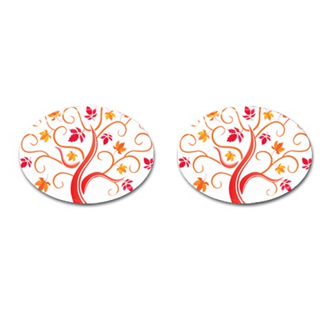 tree008 Cufflinks (Oval) from ArtsNow.com Front(Pair)
