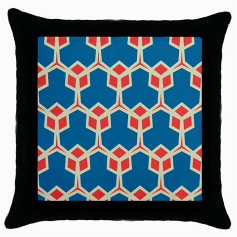 Orange shapes on a blue background			Throw Pillow Case (Black) from ArtsNow.com Front