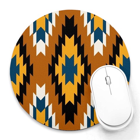 Tribal Pattern Print from ArtsNow.com 8 x8  Round Mousepad - 1