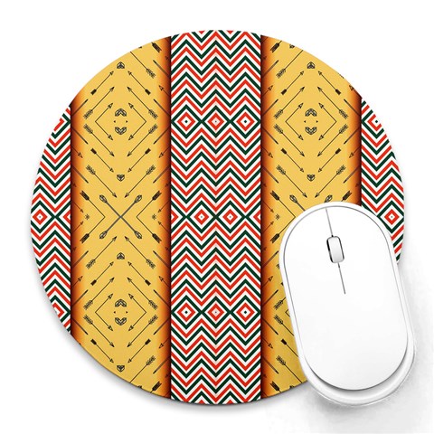Tribal Pattern Print from ArtsNow.com 8 x8  Round Mousepad - 1