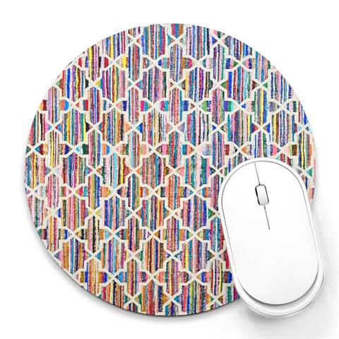 Tribal Pattern Print from ArtsNow.com 8 x8  Round Mousepad - 1