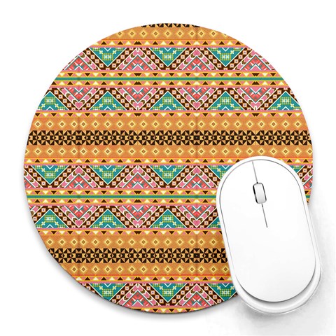 Tribal Pattern Print from ArtsNow.com 8 x8  Round Mousepad - 1