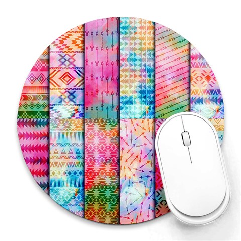 Tribal Pattern Print from ArtsNow.com 8 x8  Round Mousepad - 1