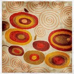 Abstract Ivory Swirls and Circles Art