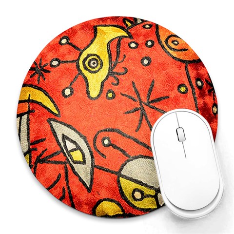 Abstract Mars Invasion from ArtsNow.com 8 x8  Round Mousepad - 1