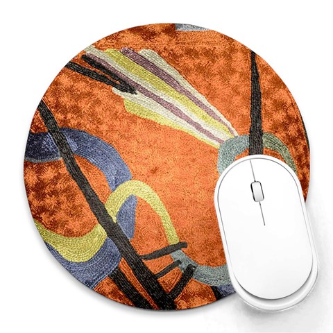 Abstract Modern Geometric Contemporary from ArtsNow.com 8 x8  Round Mousepad - 1