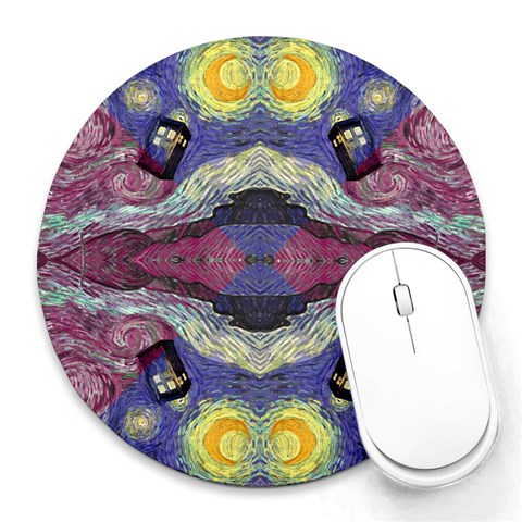 Abstract Moon from ArtsNow.com 8 x8  Round Mousepad - 1