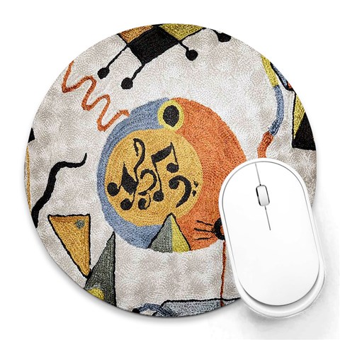 Abstract Music Splurge Deco from ArtsNow.com 8 x8  Round Mousepad - 1