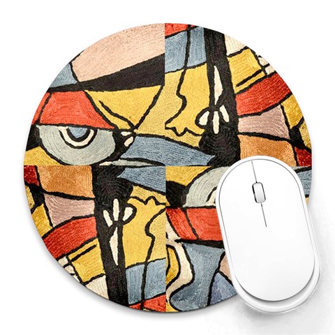 Abstract Musical Mystery Design from ArtsNow.com 8 x8  Round Mousepad - 1
