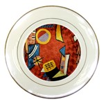Abstract Red Geometric Art Deco Shapes