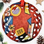 Abstract Red Geometric Art Deco Shapes