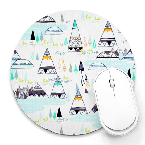 Baxoje Tribal Print from ArtsNow.com 8 x8  Round Mousepad - 1