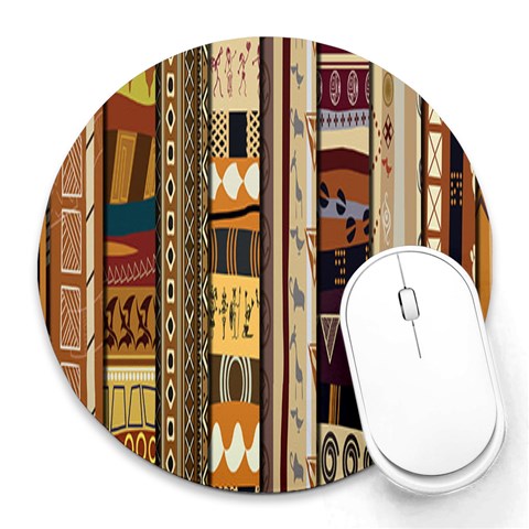 Hinonoeino Tribal Print from ArtsNow.com 8 x8  Round Mousepad - 1