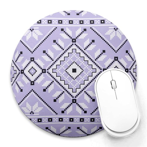 Illiniwek Tribal Print from ArtsNow.com 8 x8  Round Mousepad - 1