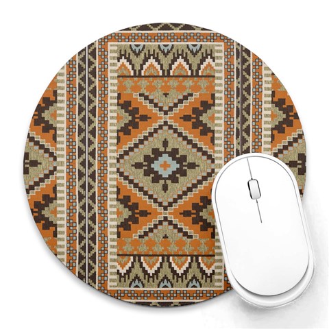 Santa Cruz Tribal Print from ArtsNow.com 8 x8  Round Mousepad - 1