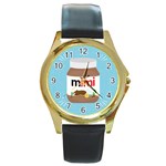 Image Round Gold Metal Watch